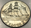 2 zł złote 1936 Żaglowiec Żaglówka Statek SREBRO