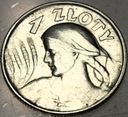 1 zł złoty 1925 Żniwiarka Kobieta i kłosy kropka Londyn SREBRO