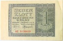 1941 1 zł Jeden Złoty, banknot seria AE