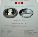 Kanada 1 Dolar 1986 Pacific Express Vancouver SREBRO