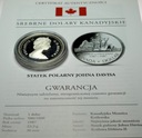 Kanada 1 dolar 1987 Statek Polarny Detroit Davis Strait SREBRO