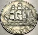 2 zł złote 1936 Żaglowiec Żaglówka Statek SREBRO