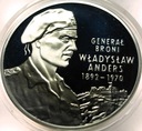 10 zł złotych 2002 Generał Władysław Anders maki SREBRO
