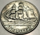 2 zł złote 1936 Żaglowiec Żaglówka Statek SREBRO