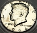USA 1/2 dolara Half Dollar 1964 KENNEDY John F JFK SREBRO