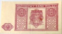 1946 1 zł banknot o nominale jeden złoty (nr 2)