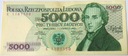 1982 5000 zł złotych Chopin seria E banknot (nr 3)