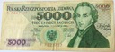 1982 5000 zł złotych Chopin seria F banknot (nr 1)
