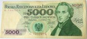 1982 5000 zł złotych Chopin seria G banknot (nr 3)