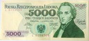 1982 5000 zł złotych Chopin seria L banknot (nr 7)