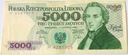 1982 5000 zł złotych Chopin seria M banknot (nr 2)