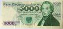 1982 5000 zł złotych Chopin seria N banknot (nr 2)