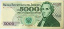 1982 5000 zł złotych Chopin seria W banknot (nr 1)