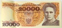 1989 20000 20.000 zł złotych Skłodowska seria AN