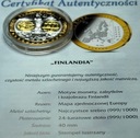 Wspólna Waluta Euro FINLANDIA Suomi Finland 40 mm SREBRO