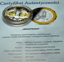 Wspólna Waluta Euro HISZPANIA Reino De Espana 40 mm SREBRO