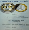 Wspólna Waluta Euro MALTA 40 mm SREBRO