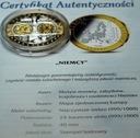 Wspólna Waluta Euro NIEMCY Deutschland 40 mm SREBRO