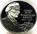 10 zł złotych 2002 Generał Władysław Anders maki SREBRO