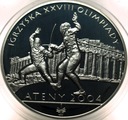 10 zł złotych 2004 ATENY Igrzyska Olimpiady szermierka SREBRO