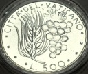 Watykan 500 lirów 1970 Paweł VI Pszenica i grono SREBRO