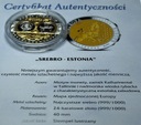 Wspólna Waluta Euro ESTONIA Eesti 40 mm SREBRO