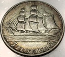5 zł złotych 1936 Żaglowiec Żaglówka Statek SREBRO