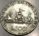 Włochy 500 lirów 1966 Karawele statki dama SREBRO