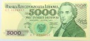 1988 5000 zł pięć tysięcy złotych Chopin banknot Seria CY