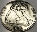 Czechosłowacja 100 koron 1948 Niepodległość SREBRO