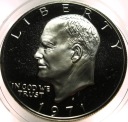 USA 1 dolar Dollar 1971 Eisenhower LUSTRO PROOF SREBRO