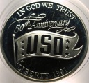 USA 1 dolar dollar 1991 50-lecie USO United Services Organisation SREBRO