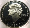 USA 1 dolar dollar 1993 Thomas Jefferson Amerykańskie Srebrne Dolary SREBRO