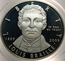 USA 1 dolar dollar 2009 Louis Braille Amerykańskie Srebrne Dolary SREBRO