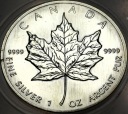 Kanada 1 dolar 1989 1 oz UNCJA SREBRO Liść Klonowy Klonu