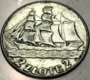 2 zł złote 1936 Żaglowiec Żaglówka Statek SREBRO
