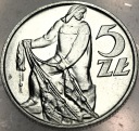 5 zł złotych 1959 RYBAK, moneta z Rybakiem
