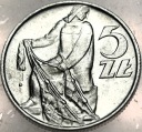 5 zł złotych 1960 RYBAK, moneta z Rybakiem