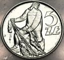 5 zł złotych 1973 RYBAK, moneta z Rybakiem
