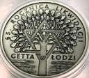 20 zł złotych 2009 GETTO 65 rocznica likwidacji Getta w Łodzi SREBRO