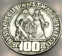100 zł złotych 1966 Mieszko Dąbrówka Tysiąclecie Państwa Polskiego SREBRO