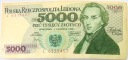 1982 5000 zł złotych Chopin seria L banknot (nr 2)