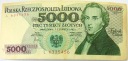 1982 5000 zł złotych Chopin seria L banknot (nr 3)