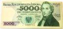 1982 5000 zł złotych Chopin seria L banknot (nr 8)