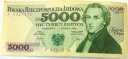 1982 5000 zł złotych Chopin seria P banknot (nr 2)