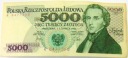 1982 5000 zł złotych Chopin seria R banknot (nr 2)