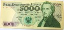 1982 5000 zł złotych Chopin seria R banknot (nr 6)