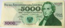 1982 5000 zł złotych Chopin seria N banknot (nr 4)