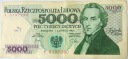 1982 5000 zł złotych Chopin seria P banknot (nr 2)