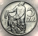 5 zł złotych 1960 RYBAK, moneta z Rybakiem